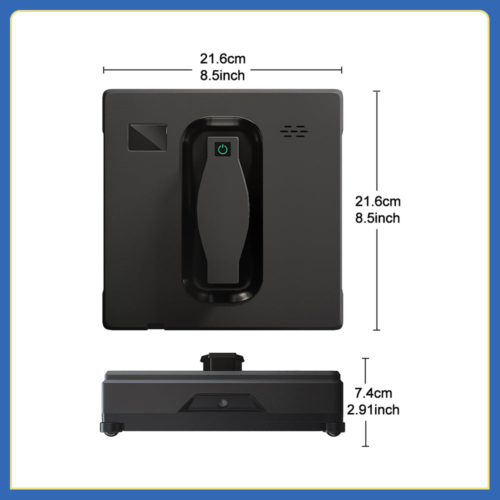 HCR-21B Square Robot Window Cleaners for Framed & Frameless Glass | Puruikai Window Cleaning Robot