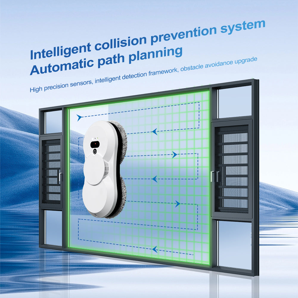 PuRuiKai Upgraded Window Cleaning Robot with Dual Auto Spray – Slim & Smart Design