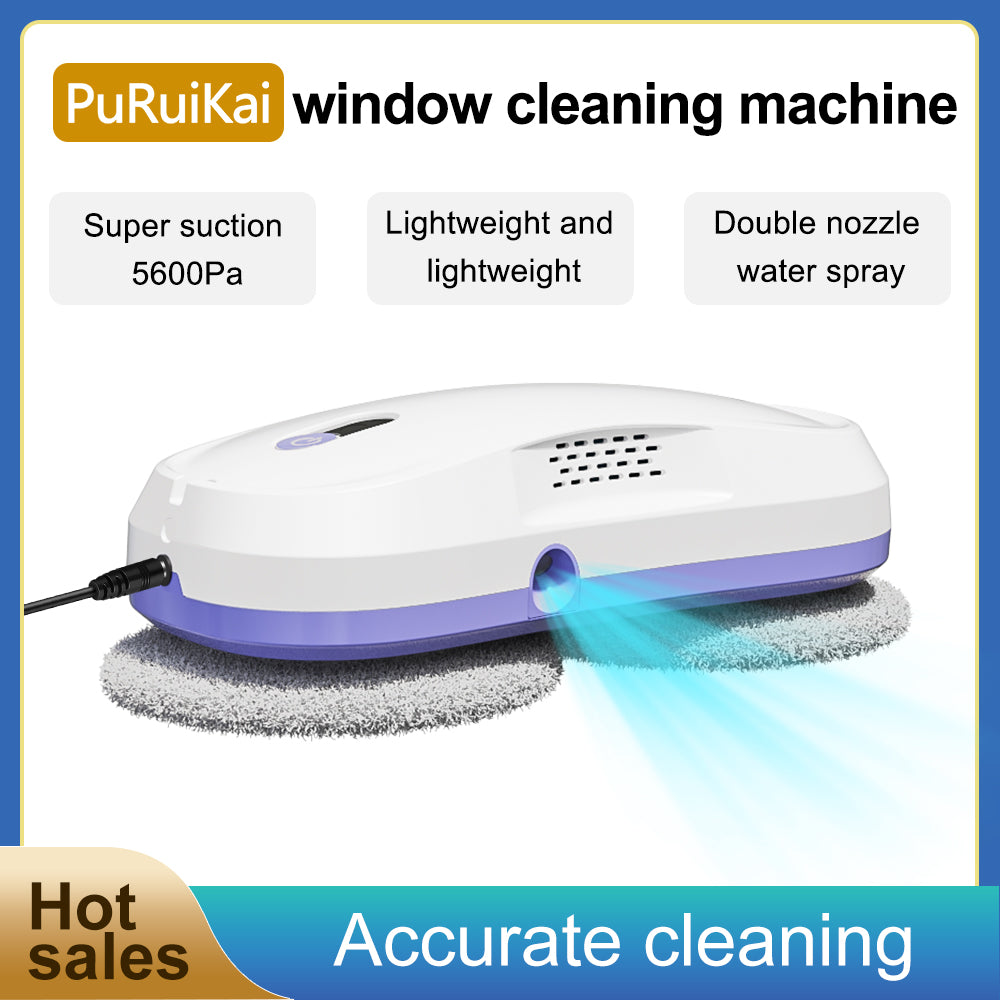 PuRuiKai M8 Smart Window Cleaning Robot – Dual Spray, 5600Pa Suction, Intelligent Path Planning