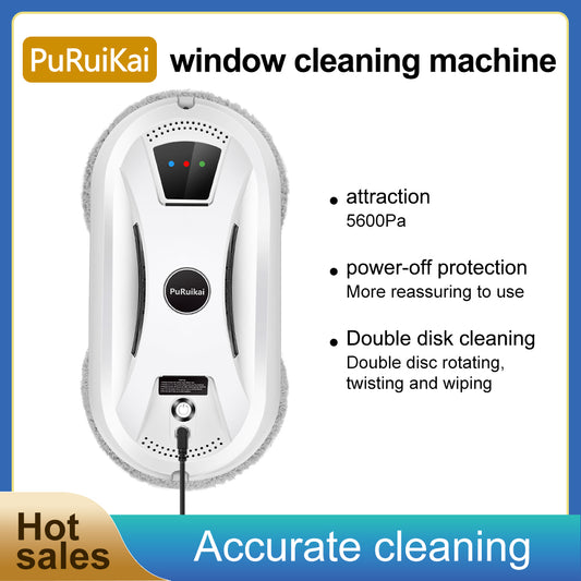 PuRuiKai Smart Window Cleaning Robot – Auto Glass Cleaner with Remote & Edge Detection