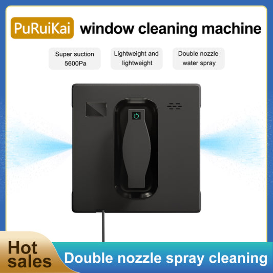 PuRuiKai Mini Robot Window Cleaner HCR-21,Dual Water Spray,Smart Memory,efficient cleaning,frame detection
