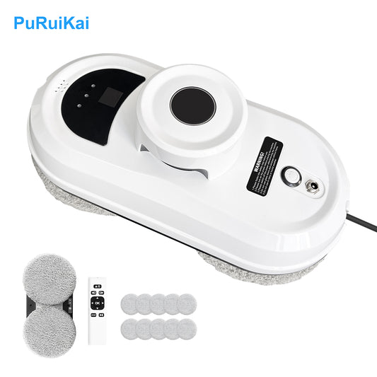 Smart glass cleaning robot with one-button start, auto path planning and edge detection obstacle avoidance
