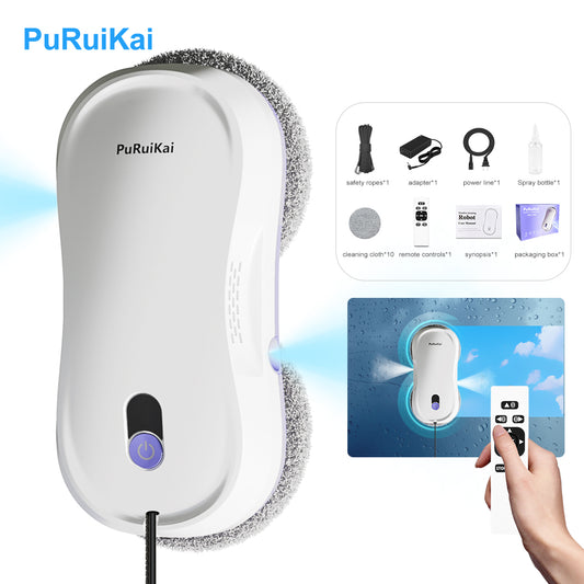 PuRuiKai M8 Smart Window Cleaning Robot – Dual Spray, 5600Pa Suction, Intelligent Path Planning