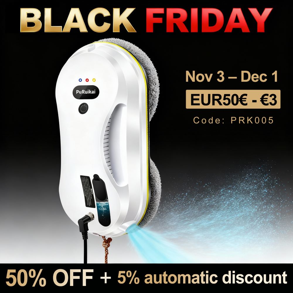 HCR-09 PuRuiKai Ultra Thin Robot Vacuum & Window Cleaning Robot – Electric Glass Cleaner