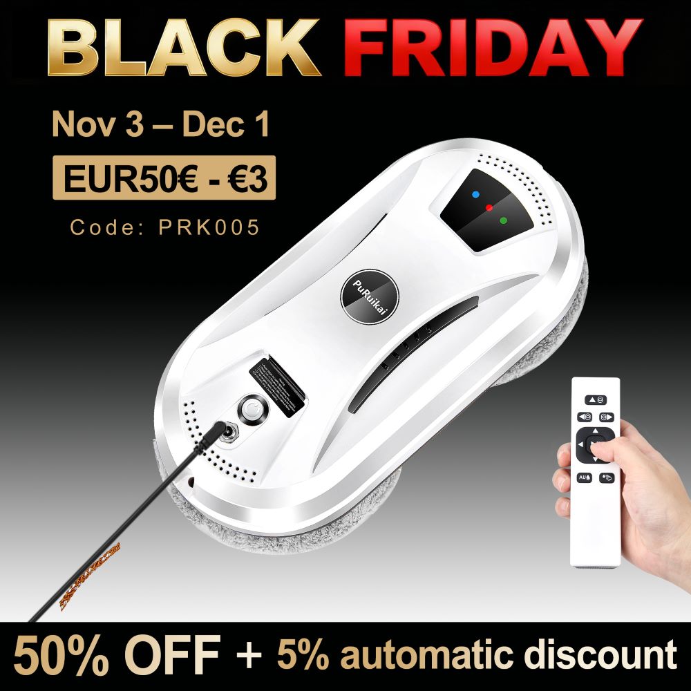 HCR-02 Powerful 2800Pa Robot Window Cleaning , Puruikai Robot for Windows Cleaning